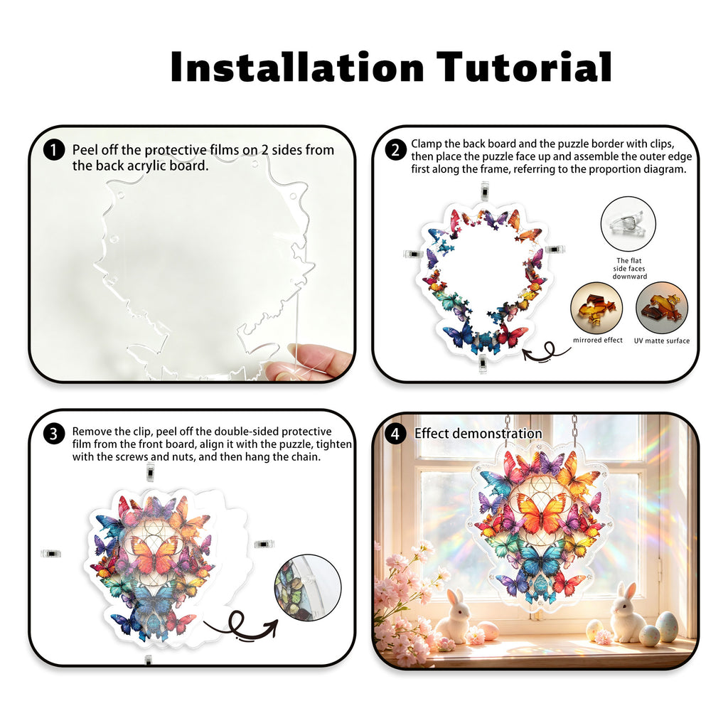 Acrylic Puzzle Suncatcher – Colorful Butterfly