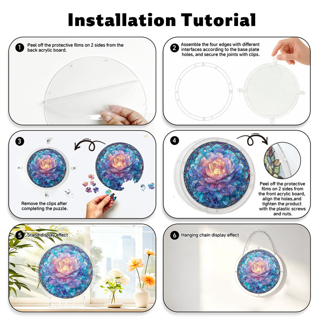 Acrylic Puzzle Suncatcher – Azure Dream