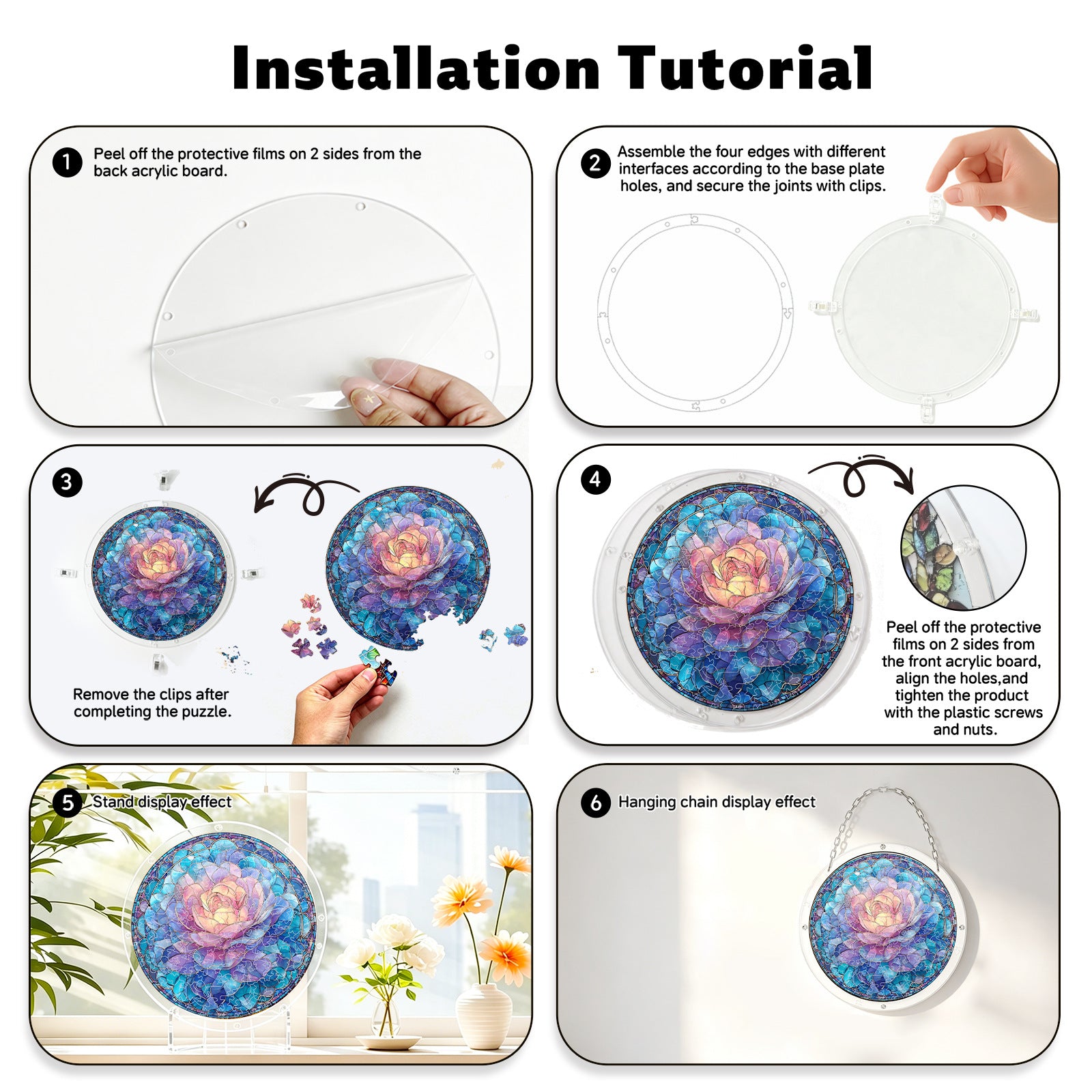 Acrylic Puzzle Suncatcher – Azure Dream