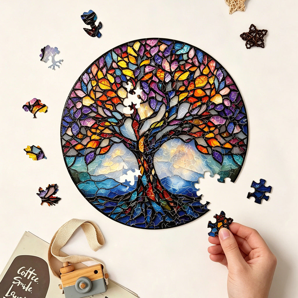 Acrylic Puzzle Suncatcher Hanging Ornament — Tree of Life