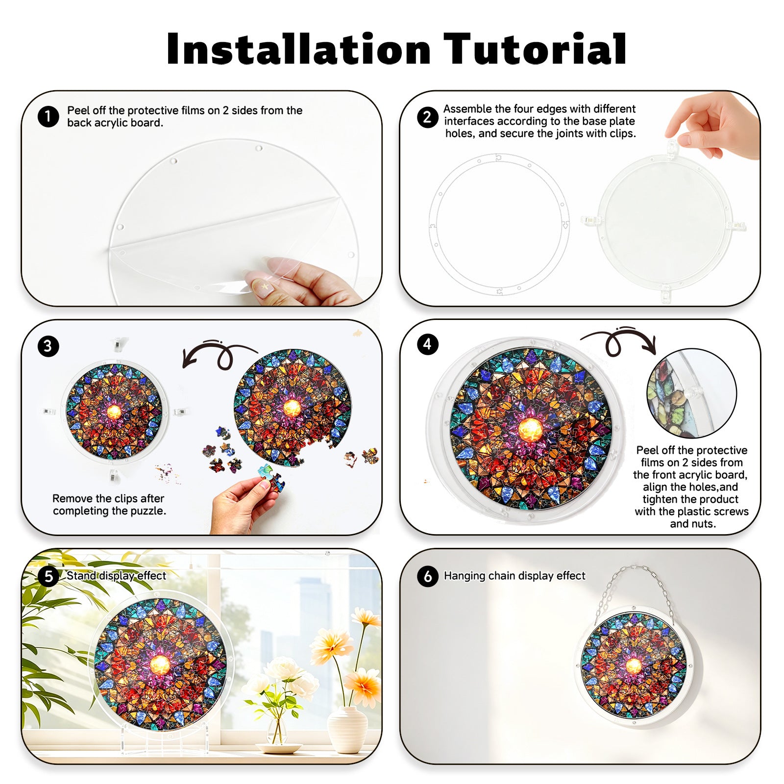Acrylic Puzzle Suncatcher – Lotus of Light