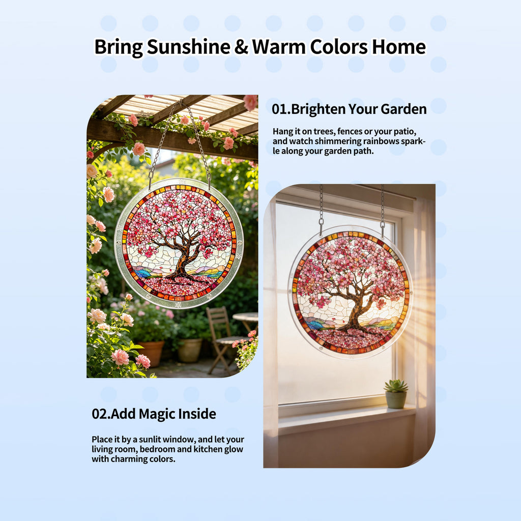 Acrylic Puzzle Suncatcher Hanging Ornament — Tree of Happiness
