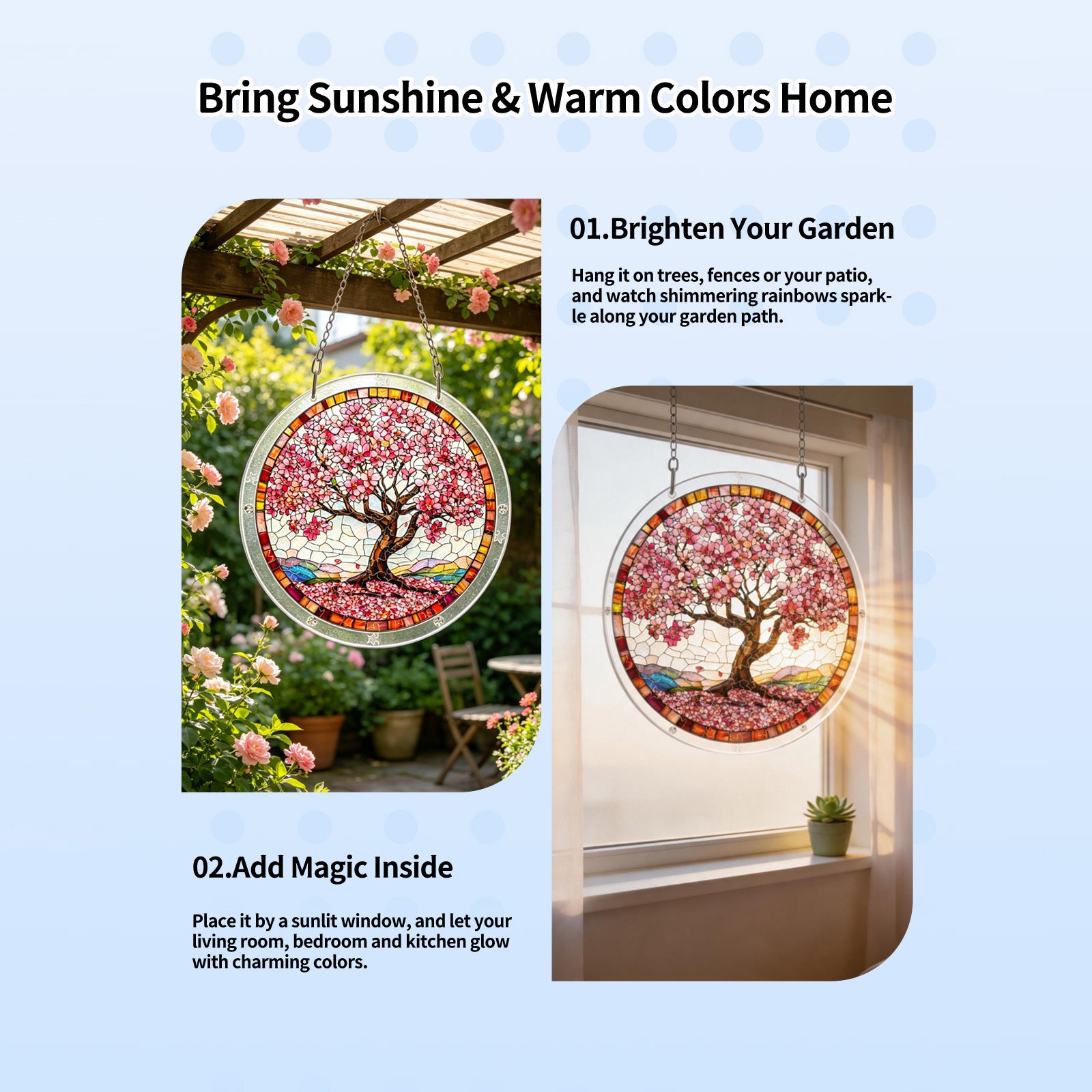 Acrylic Puzzle Suncatcher Hanging Ornament — Tree of Happiness