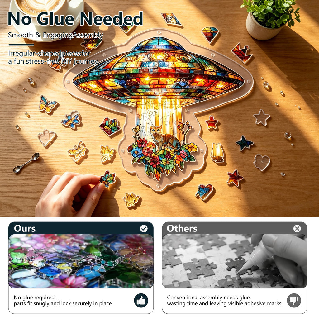 Acrylic Puzzle Light-Catching Hanging Ornament — UFO