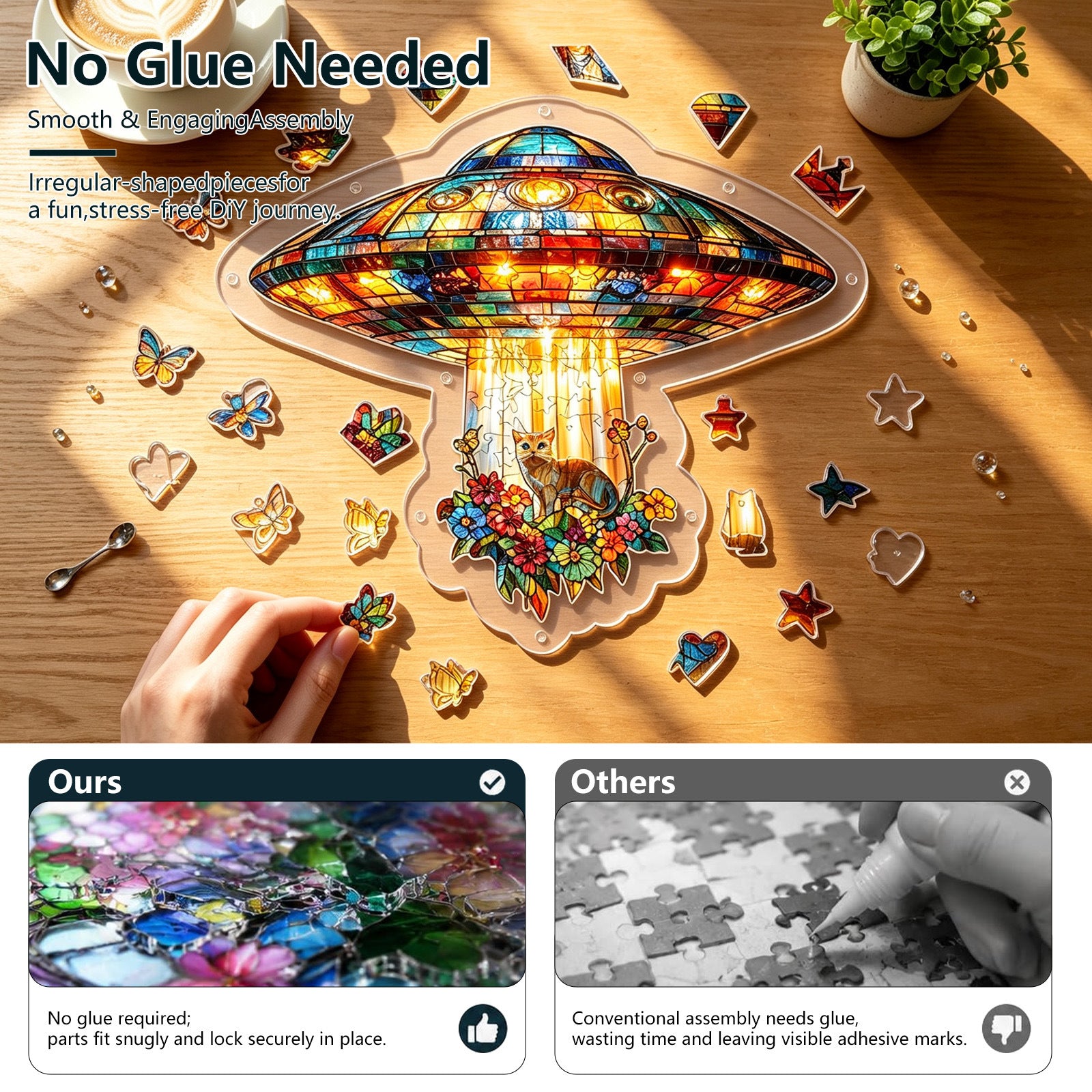 Acrylic Puzzle Light-Catching Hanging Ornament — UFO