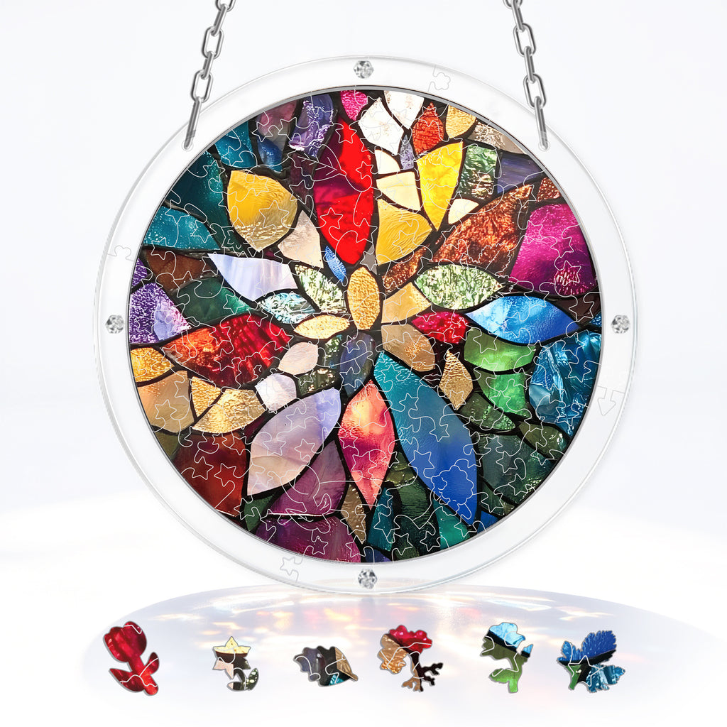 Acrylic Puzzle Suncatcher – Blossoming Radiance