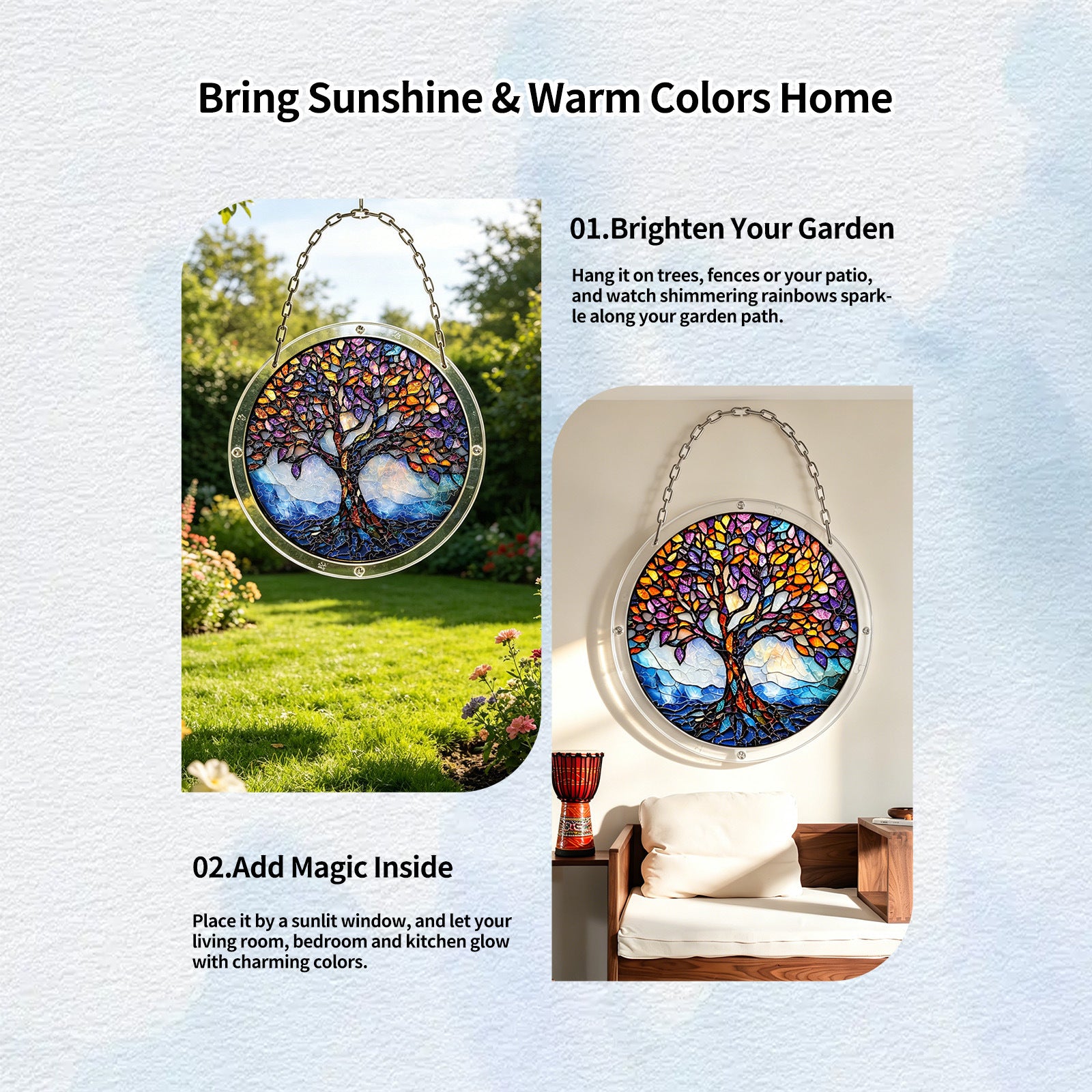 Acrylic Puzzle Suncatcher Hanging Ornament — Tree of Life