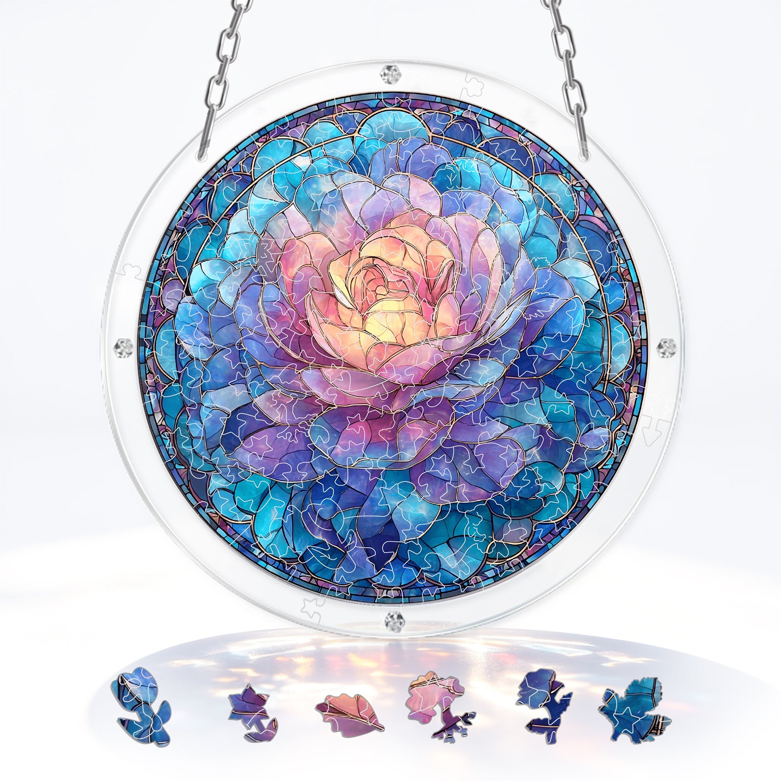 Acrylic Puzzle Suncatcher – Azure Dream