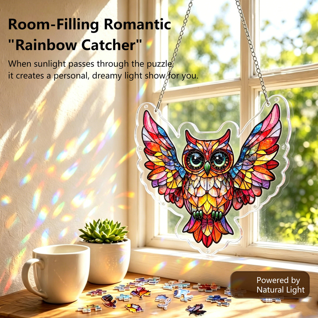 Acrylic Puzzle Suncatcher Hanging Ornament – Owl