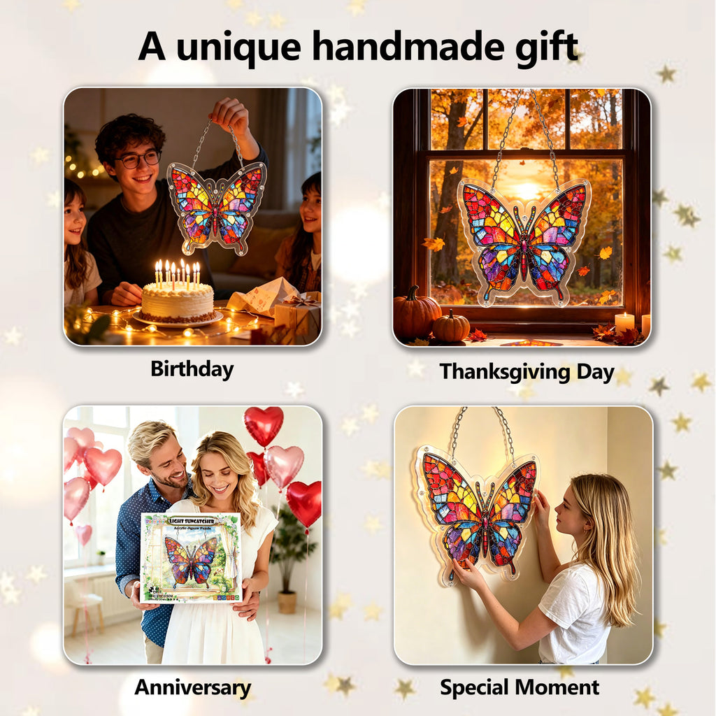 Acrylic Puzzle Suncatcher Hanging Ornament – Butterfly