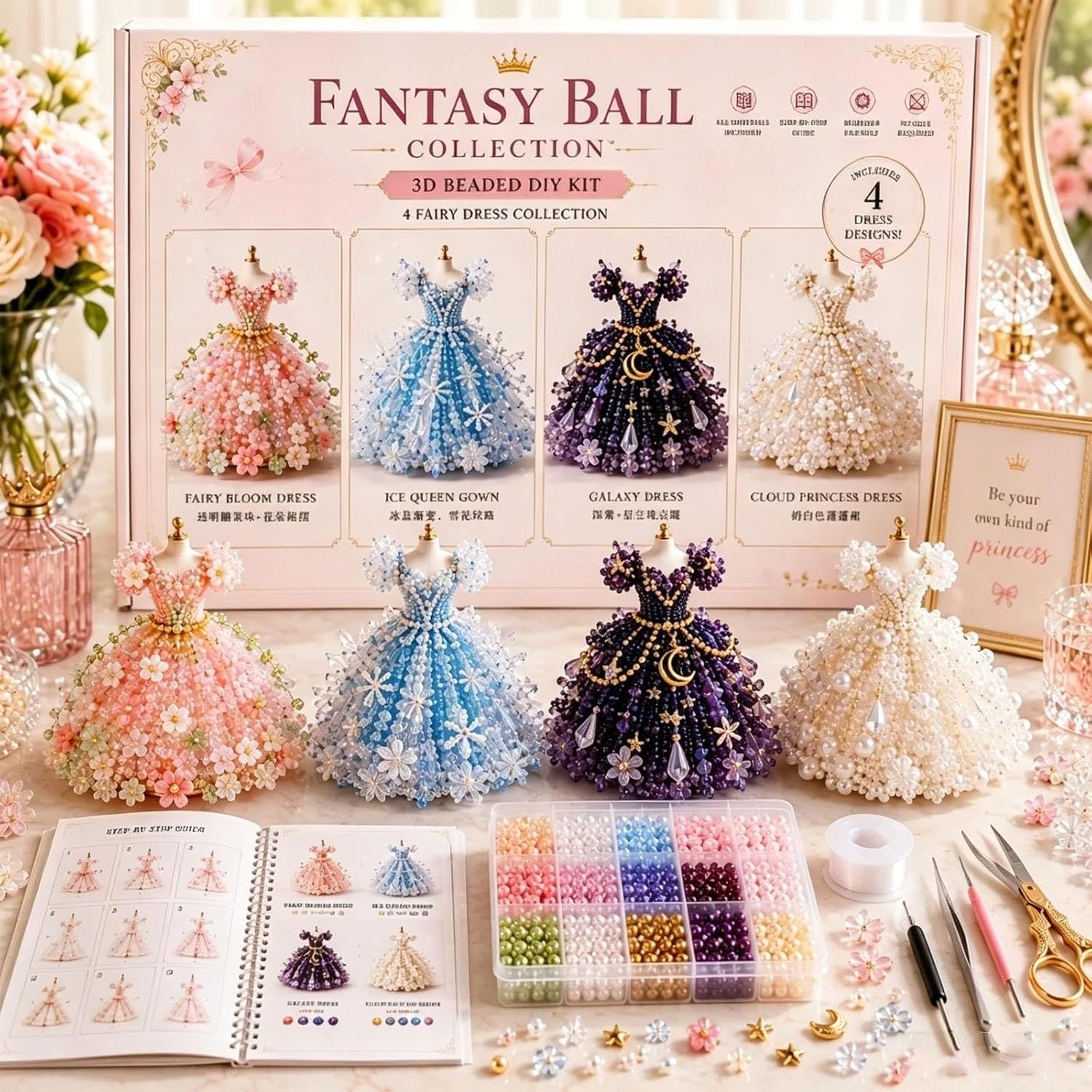 3D Beaded Magic Dress DIY Kit
