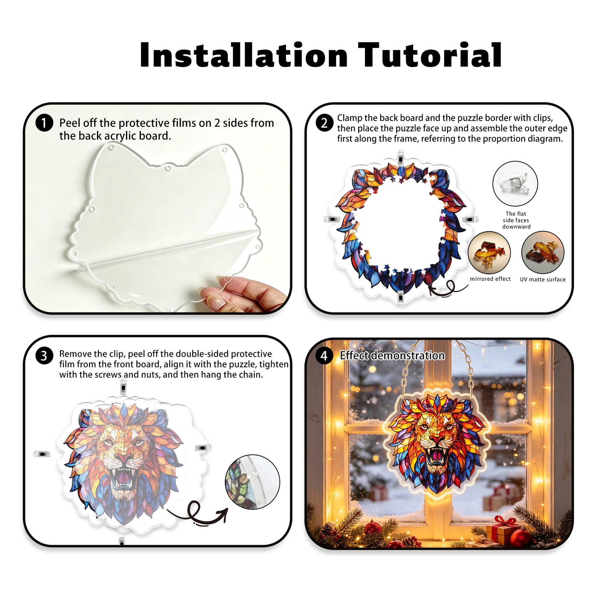 Acrylic Puzzle Suncatcher – Lion