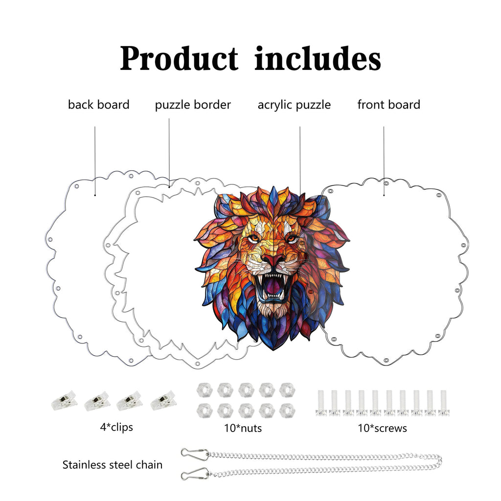 Acrylic Puzzle Suncatcher – Lion