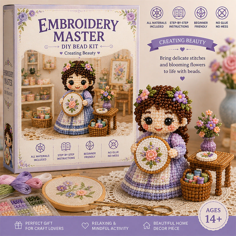 3D Magic Bead DIY Kit – Embroidered Girl