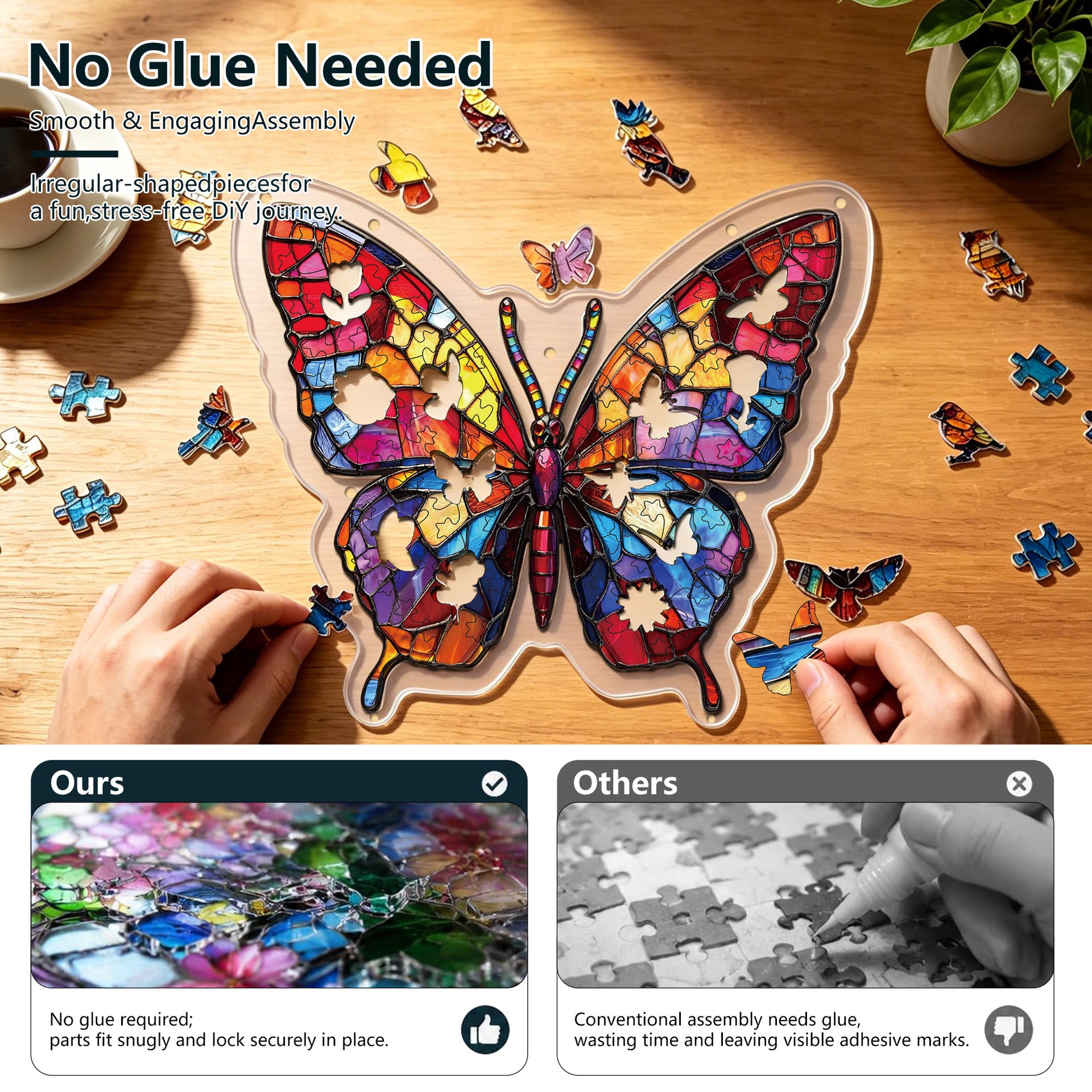 Acrylic Puzzle Suncatcher Hanging Ornament – Butterfly