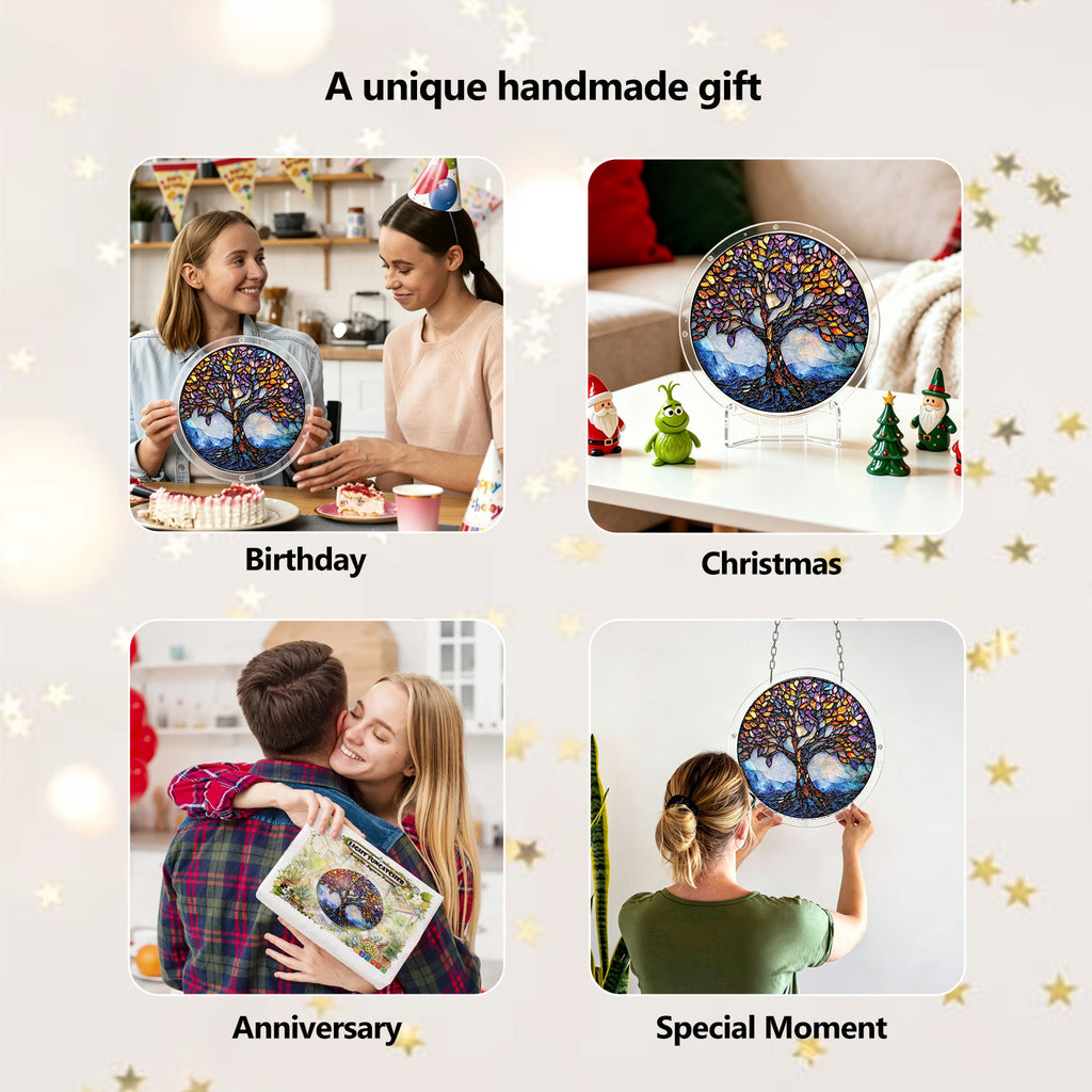 Acrylic Puzzle Suncatcher Hanging Ornament — Tree of Life