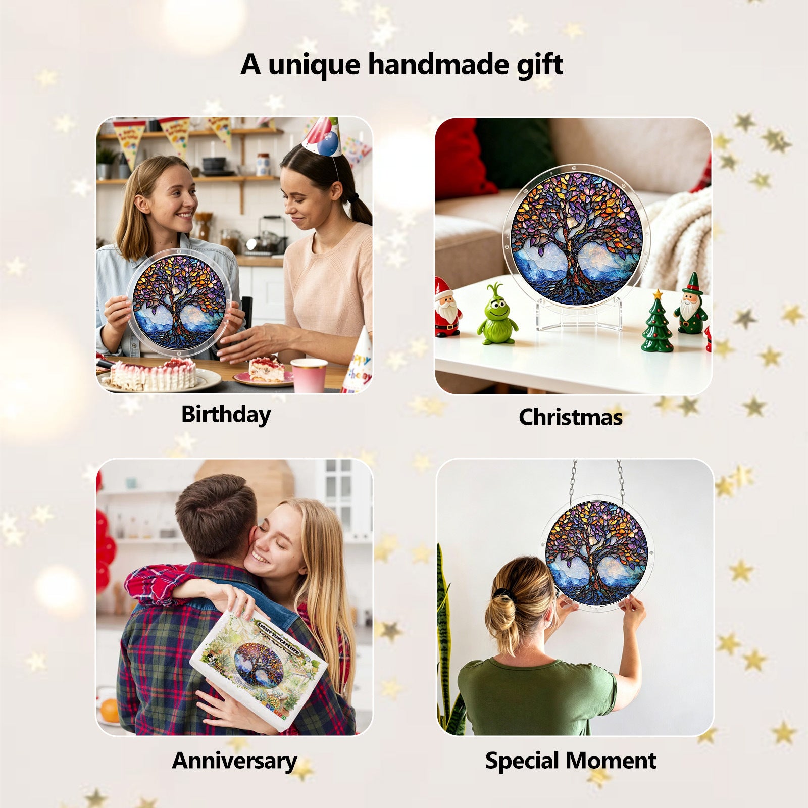Acrylic Puzzle Suncatcher Hanging Ornament — Tree of Life