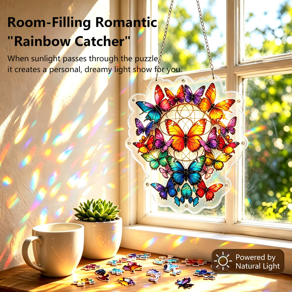 Acrylic Puzzle Suncatcher – Colorful Butterfly