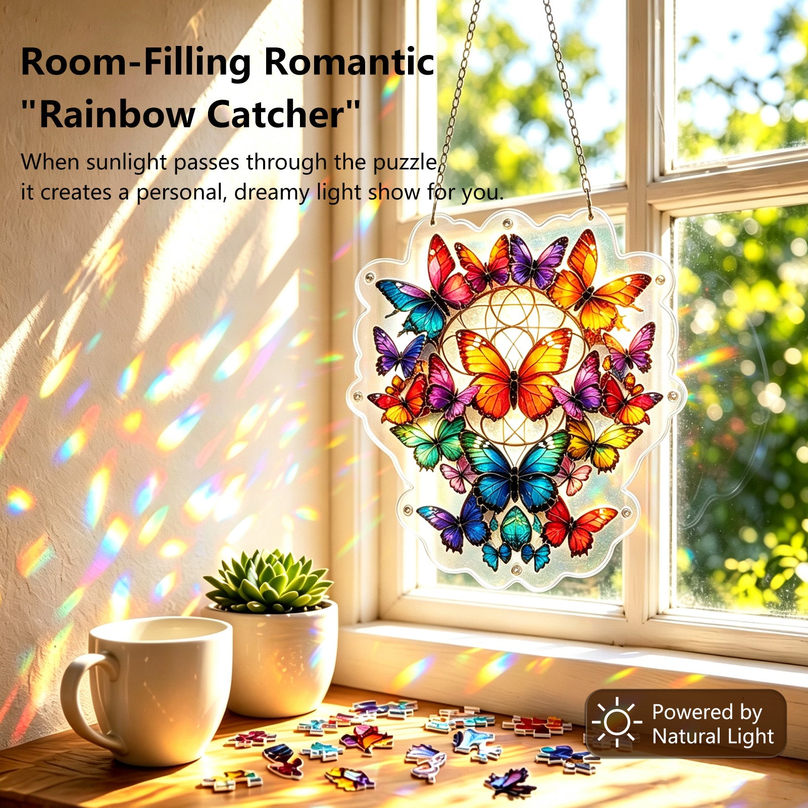 Acrylic Puzzle Suncatcher – Colorful Butterfly