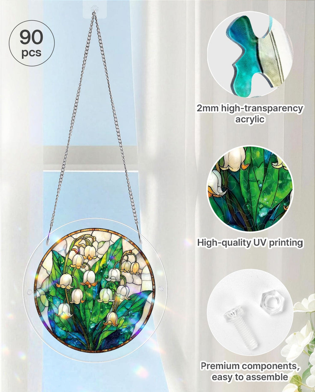 Acrylic Jigsaw Puzzle Suncatcher - Secret Lily Valley