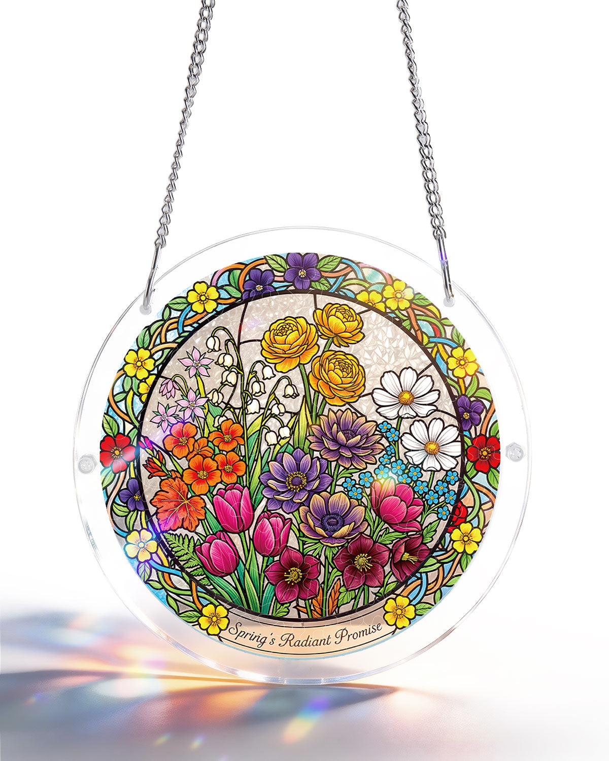 Acrylic Jigsaw Puzzle Suncatcher - Spring Blossoms