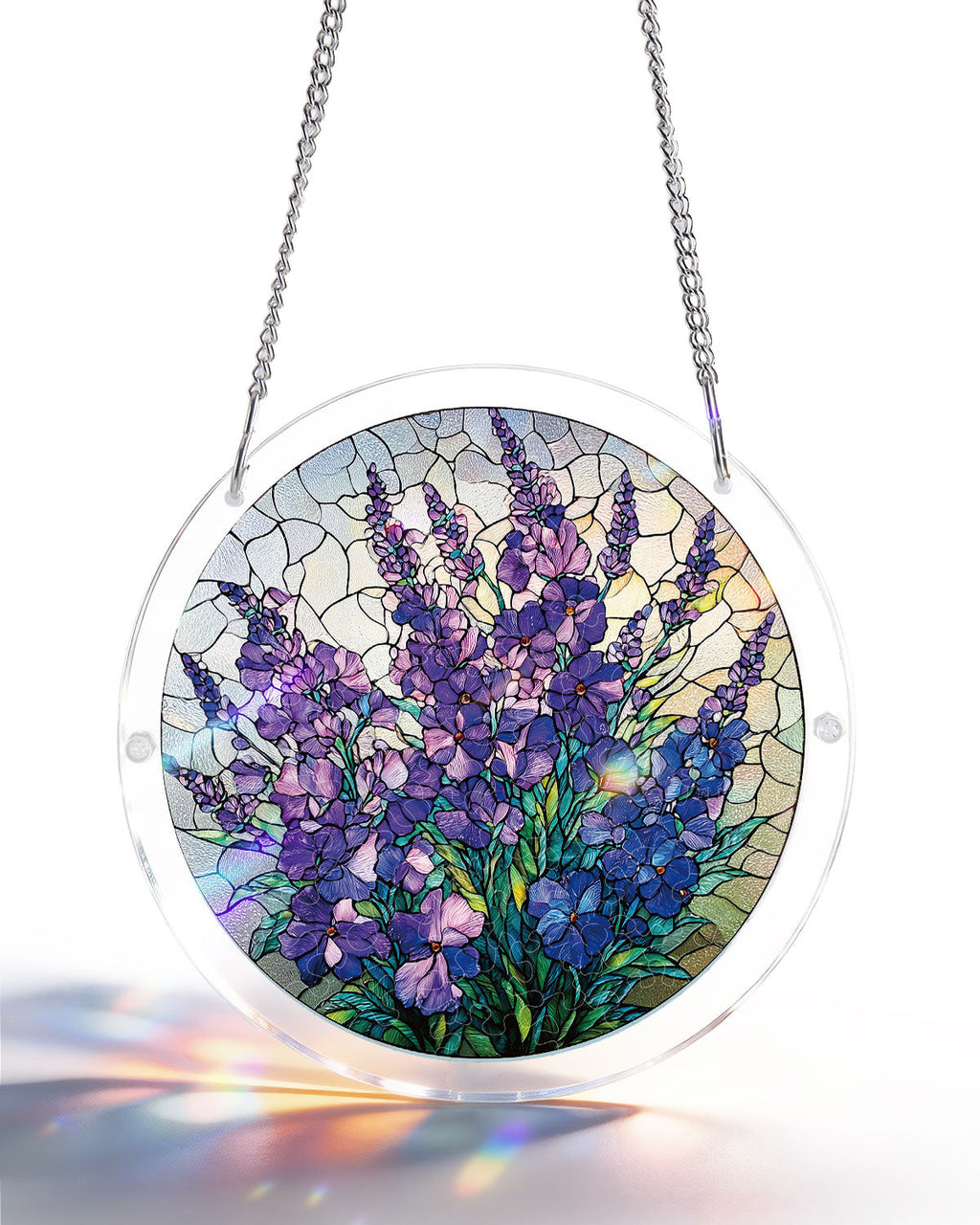 Acrylic Jigsaw Puzzle Suncatcher - Violet Garden Grace