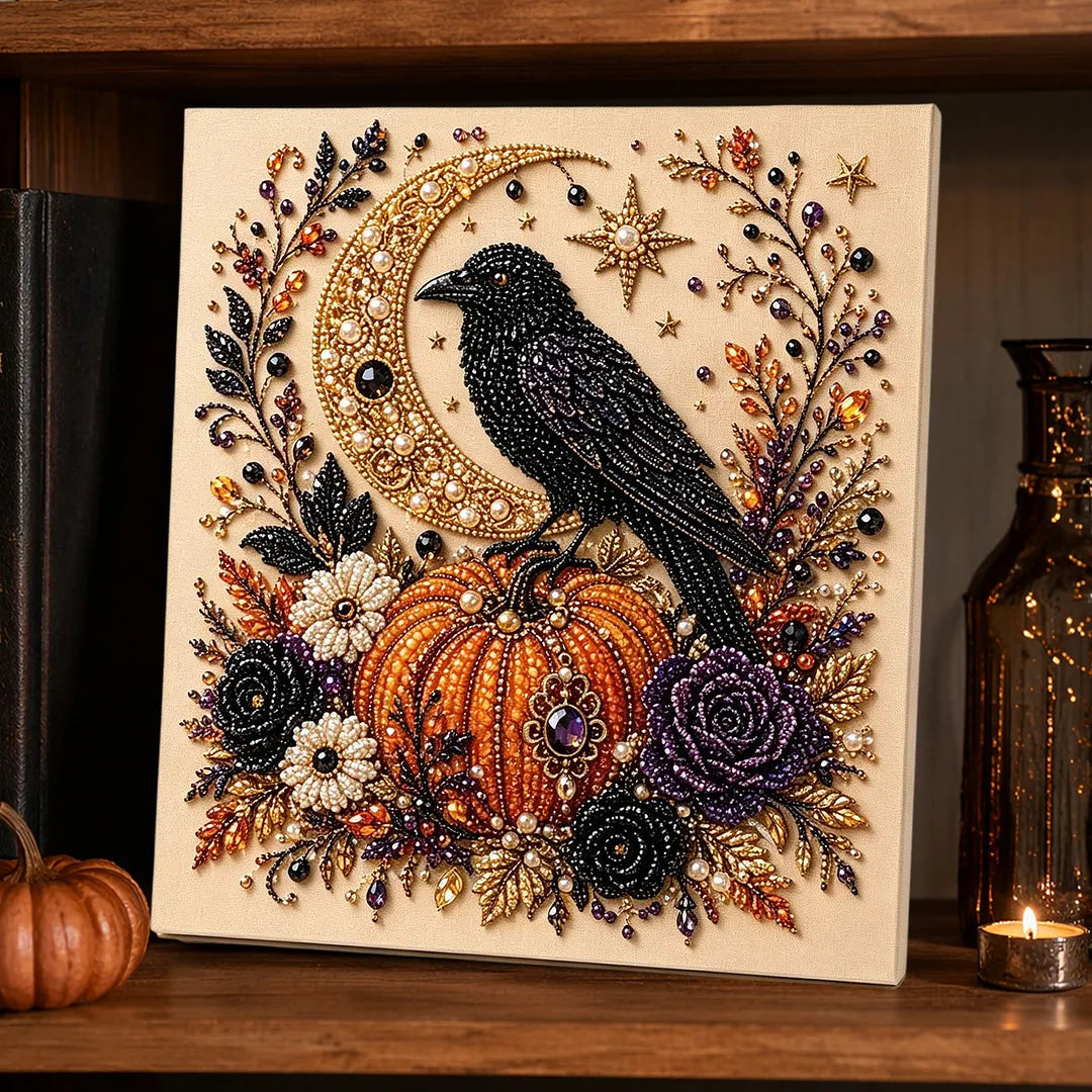 3D Halloween-Themed DIY Diamond Painting – Halloween Raven