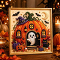 3D Halloween-Themed DIY Diamond Painting – Pumpkin Haunted House