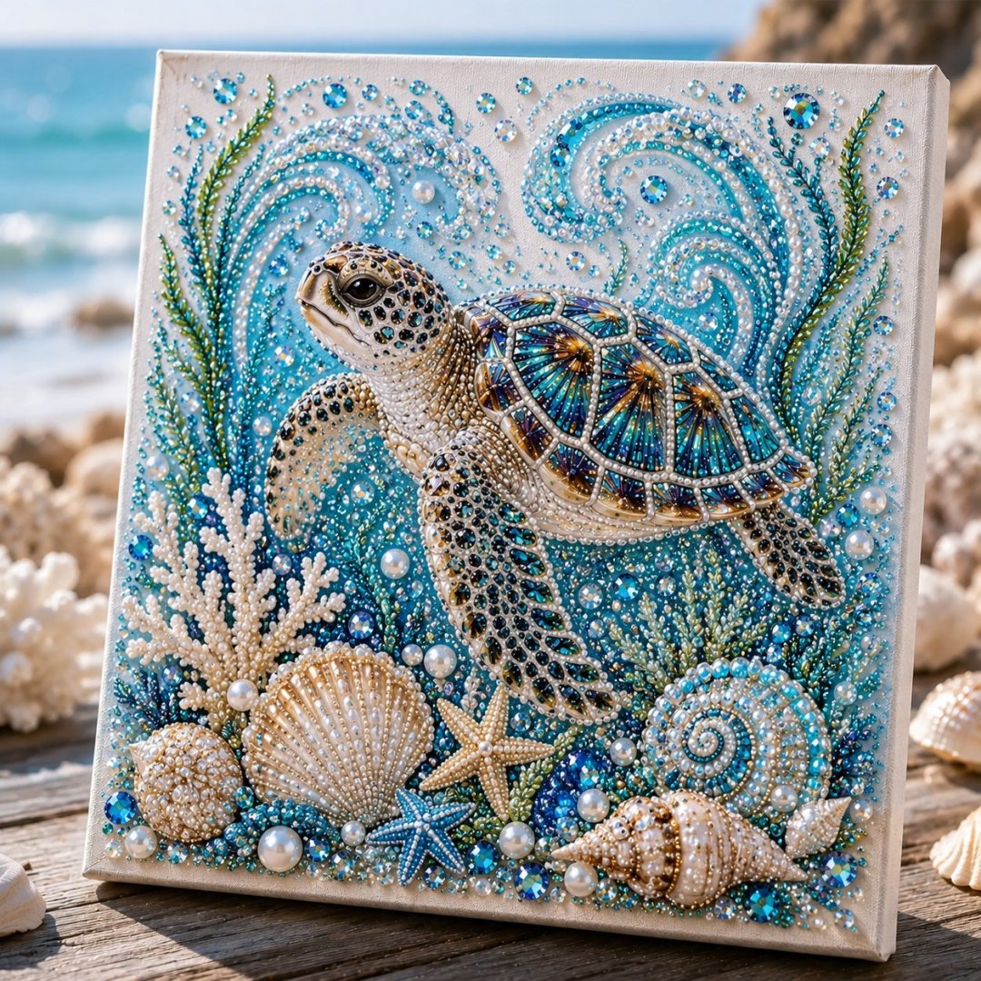 3D Ocean-Themed DIY Diamond Painting - Sea Turtle