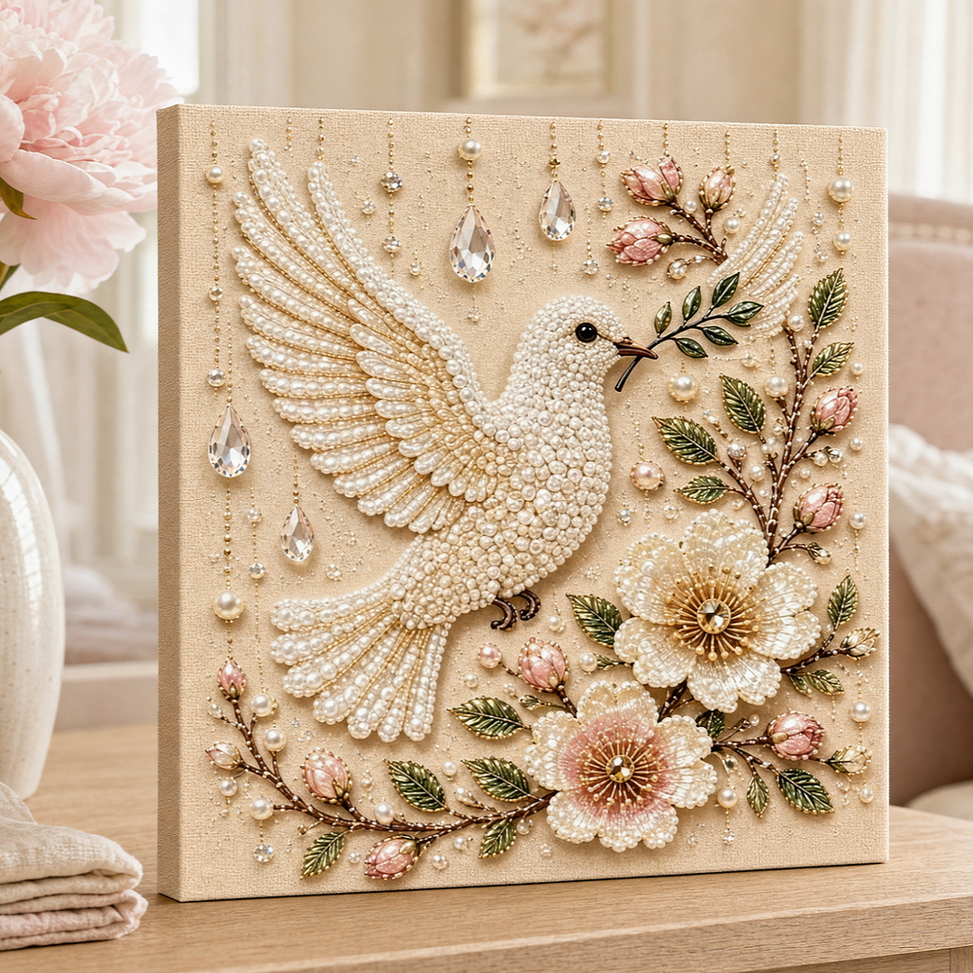 3D Bird-Themed DIY Diamond Painting – Dove of Peace