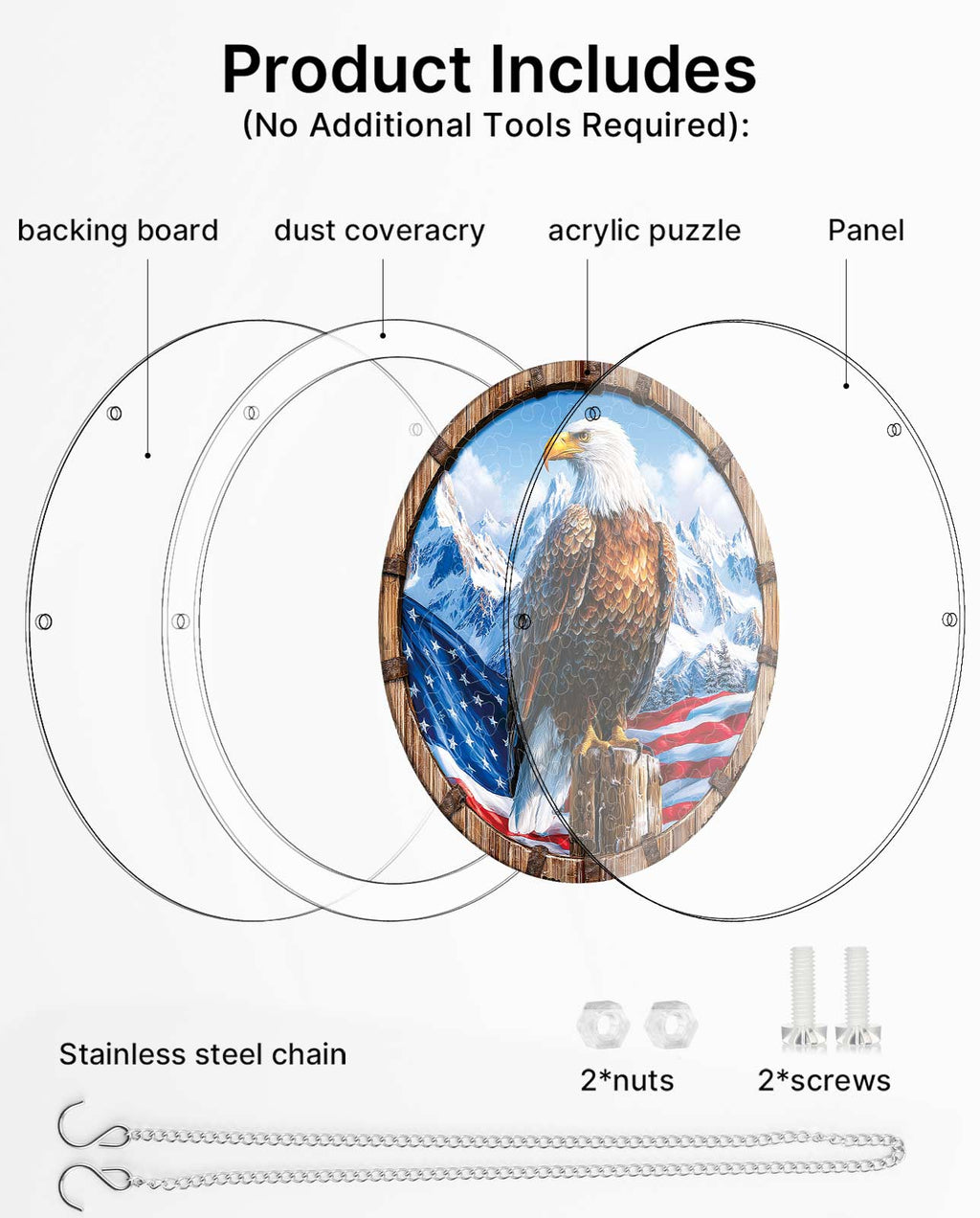Acrylic Jigsaw Puzzle Suncatcher - Wings of Freedom