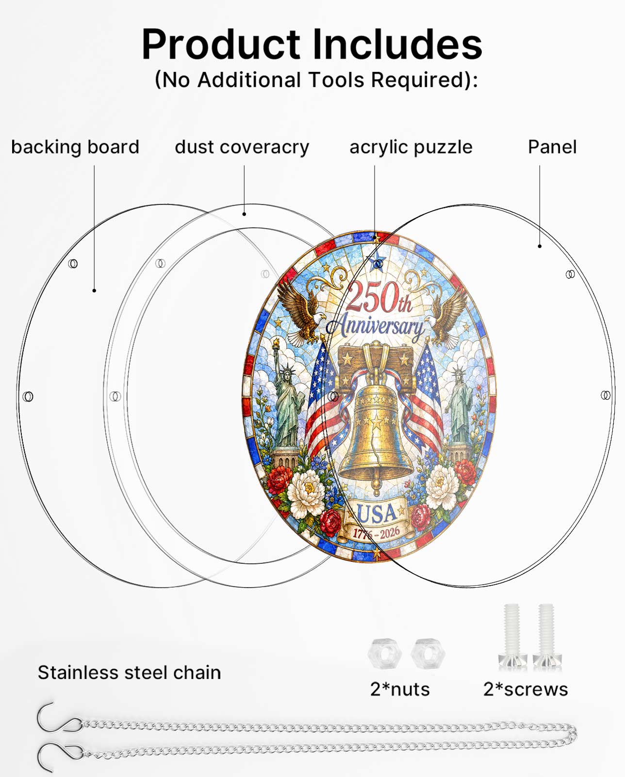 Acrylic Jigsaw Puzzle Suncatcher - Liberty Bell