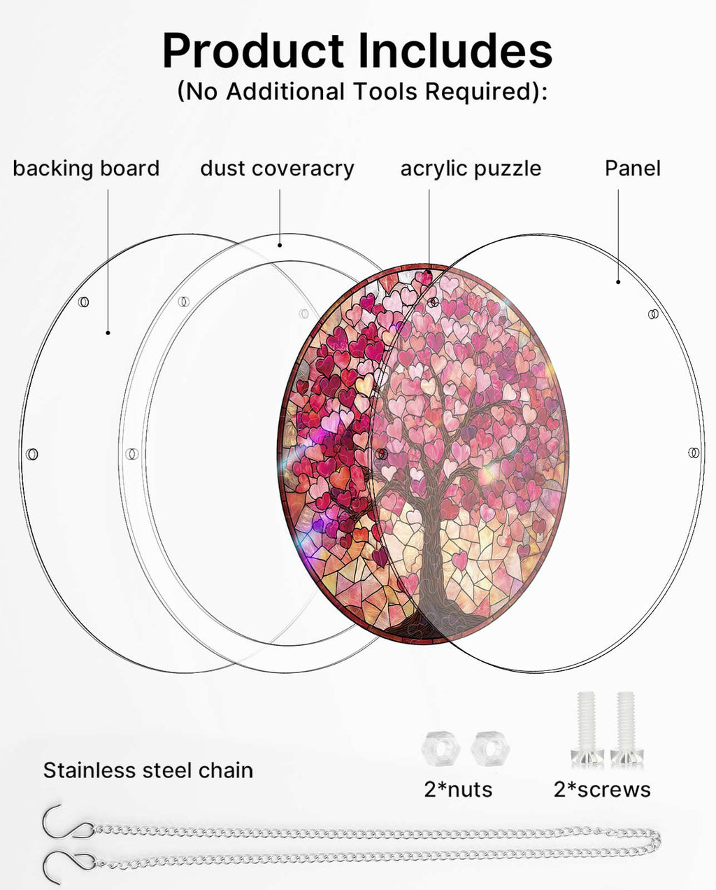 Acrylic Jigsaw Puzzle Suncatcher - Branches of Love